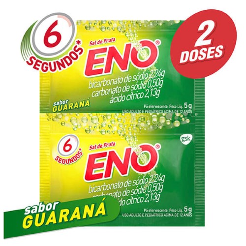 Sal de Fruta Eno Sabor Guaraná 2 envelopes 5g cada