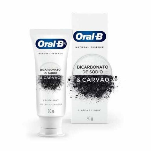 Creme Dental Oral-B Natural Essence Bicarbonato De Sódio e Carvão 102g