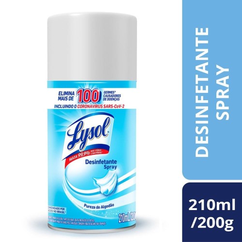 Desinfetante Spray Lysol Pureza Do Algodão 210ml