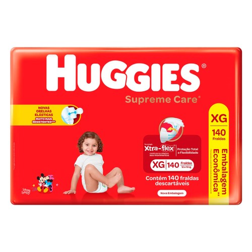 Fralda Huggies Supreme Care Tamanho XG 140 Fraldas Descartáveis