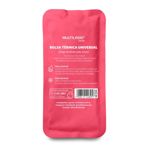 Bolsa Térmica de Gel - Rosa - Multilaser Saúde - HC355