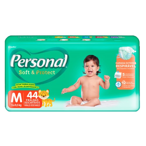 Fralda Descartável Personal Baby Mega M 54 Unidades