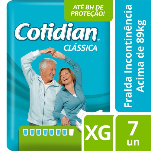 Fralda Geriátrica Cotidian Clássica XG 7 Unidades