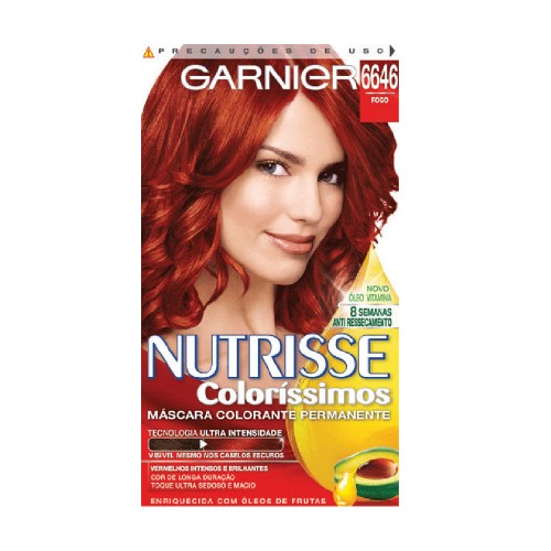 Tintura Garnier Nutrisse Coloríssimos - Louro Acobreado Ultra Vermelho 6646