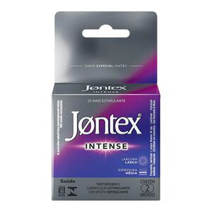 Preservativo Lubrificante Jontex Intense Com 2 Unidades