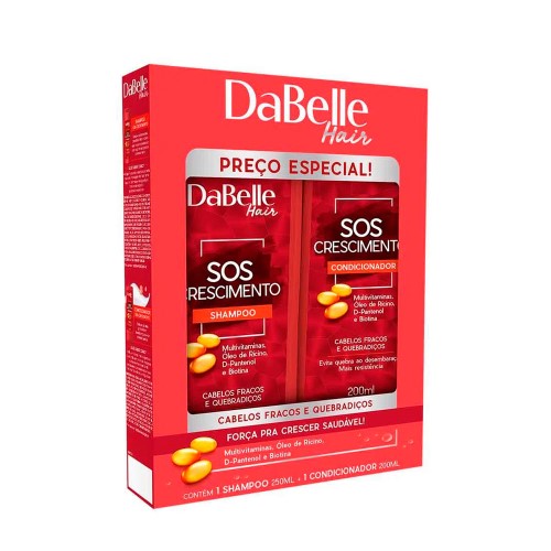 Shampoo 250ml + Condicionador 200ml DaBelle SOS Crescimento