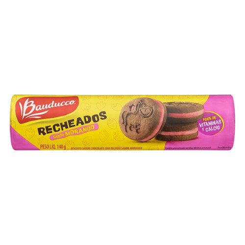 Bolacha bauducco Recheada Morango 140G