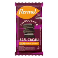 Barra De Chocolate 54% Cacau Flormel Zero 20g