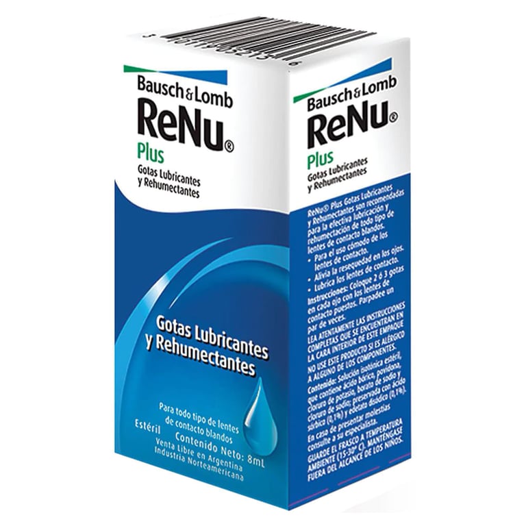 Renu Plus Gotas Umidificante e Lubrificante Para Lentes 8ml