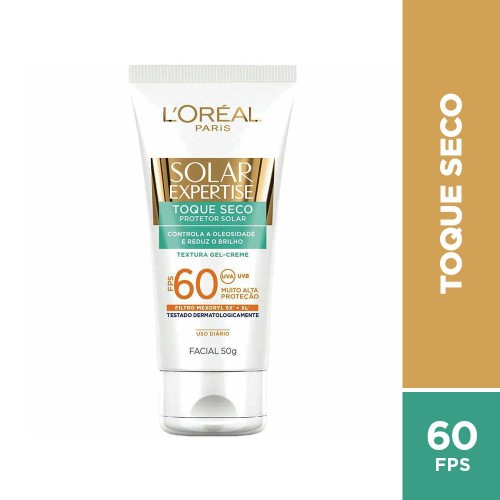 Protetor Solar Facial L`oréal Expertise Toque Seco FPS 60 com 50g