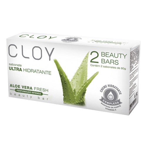 Sabonete Cloy Beauty Aloe vera Fresh 80g 2 unidades