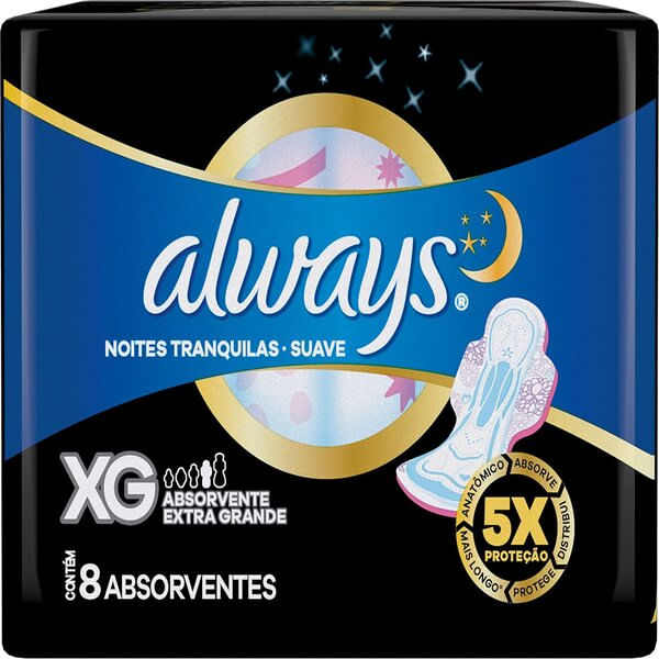 Absorvente Always Noites Tranquilas Xg 8 Unidades