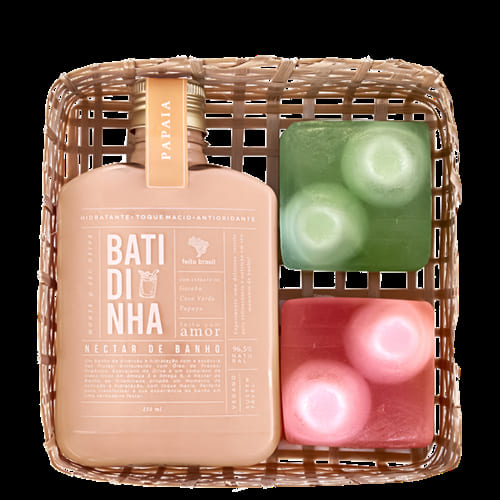 Feito Brasil Batidinha Néctar Papaya Kit – Hidratante Corporal + 2 Sabonetes em Barra