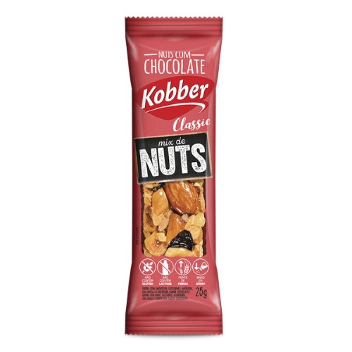 Barra Mix de Nuts com Chocolate Kobber Classic 25g