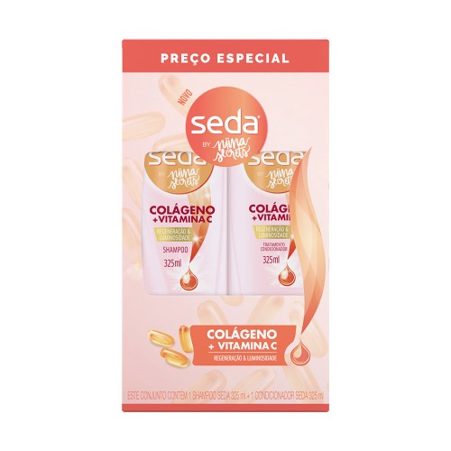 Shampoo + Condicionador Seda by Niina Secrets Colágeno + Vitamina C 325ml cada