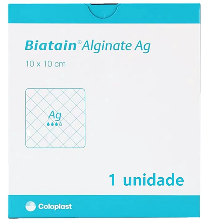 Curativo de Alginato Coloplast Biatain Alginate Ag 10cm X 10cm 1 Unidade