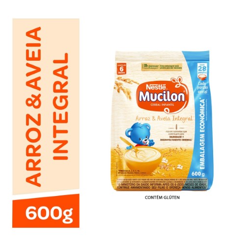 Cereal Infantil Mucilon Sabor Arroz e Aveia sachê 600g