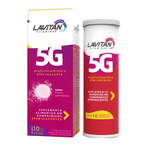 Lavitan 5g Sabor Frutas Vermelhas com 10 comprimidos efervescentes