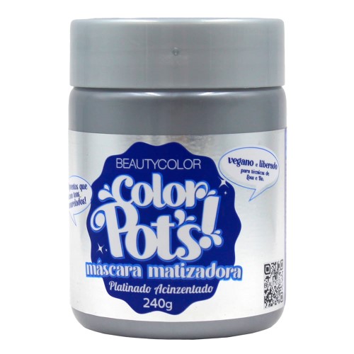 Máscara Matizadora Beauty Color Pot Platinado Acinzentado 240g