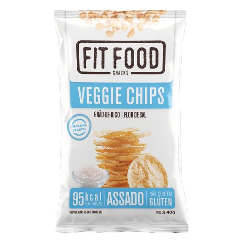 Veggie Chips Fit Food Grão de bico flor de sal 40g