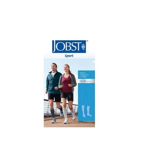 Meia Panturrilha Jobst Sport branco e cinza 15-20 EG