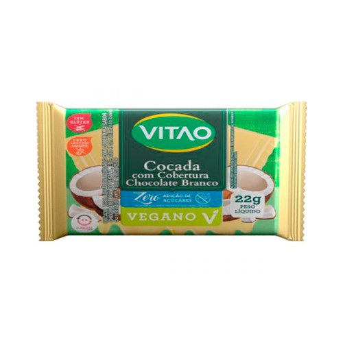 Cocada Vitao Cobertura Chocolate Branco Zero Açucares 22g