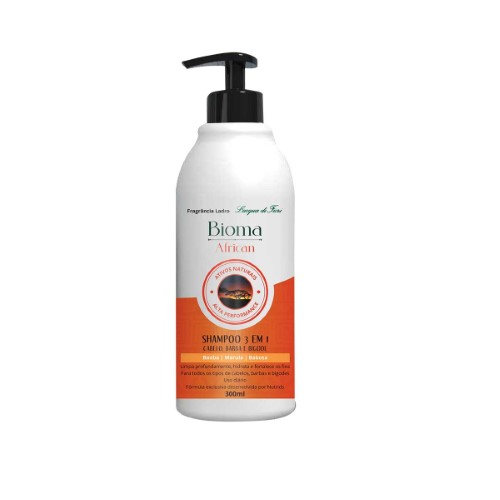 Shampoo 3 em 1 Bioma African com 300ml