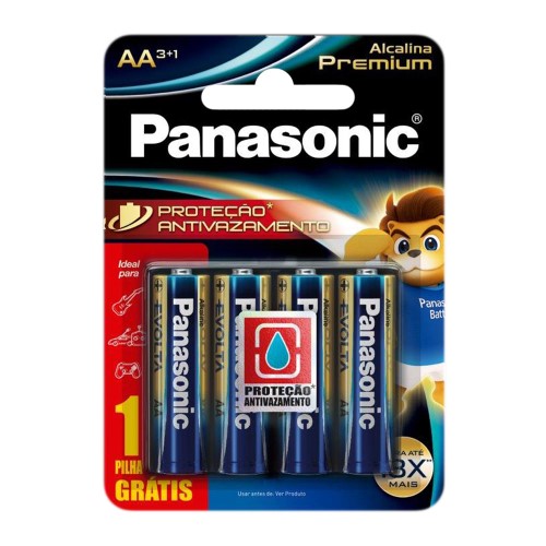 Pilhas Panasonic AA Alcalina Premium Leve 4 Pague 3