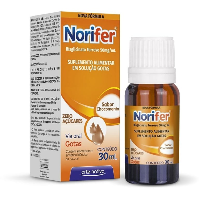 Suplemento Mineral Norifer Doce de Leite, 30mL