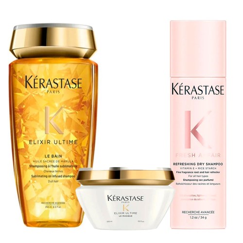 Kérastase Elixir Ultime + Fresh Affair Kit - Shampoo + Máscara + Shampoo a Seco