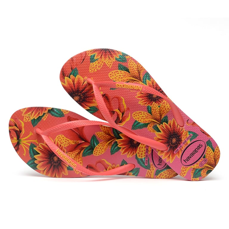 Chinelo Havaianas Slim Floral Rosa 33/34