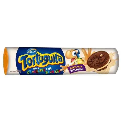 Biscoito Arcor Tortuguita Sabor Chocolate com Baunilha 120g