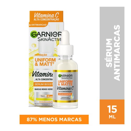 Sérum Facial Antimarcas Garnier Uniform E Matte Vitamina C 15ml