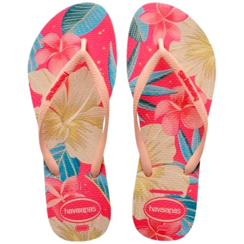 Sandálias Havaianas Slim Floral Rosa Tamanho 39/40 1 Par