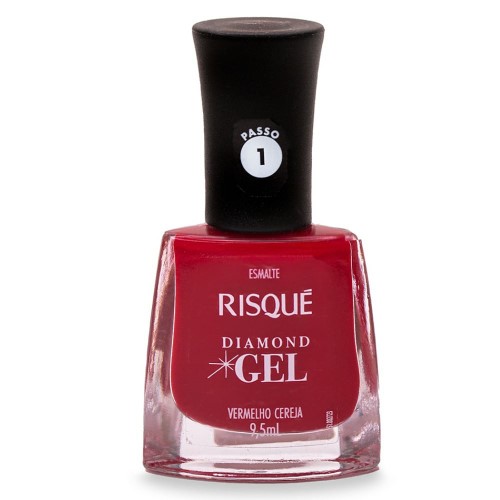 Esmalte Cremoso Risqué Diamond Gel Vermelho Cereja 9,5ml