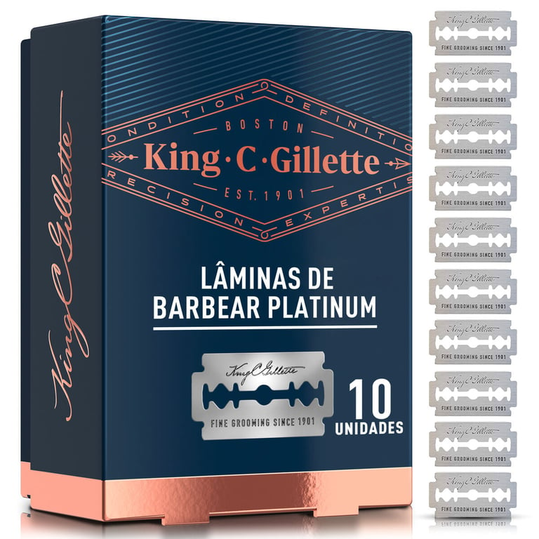 Lâminas De Barbear Duplo Fio King C Gillette 10 Unidades