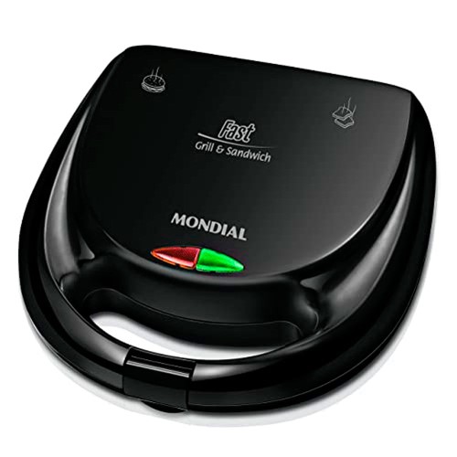 Sanduicheira Mondial Fast Grill & Sandwich Preto 127V