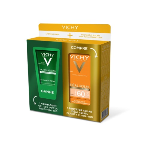 Vichy Ideal Soleil Normaderm Kit – Protetor Solar Facial + Gel de Limpeza