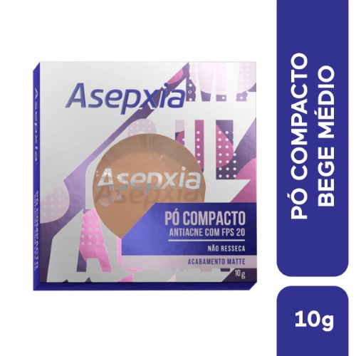 Maquiagem Asepxia Pó Compacto Bege Médio 10g