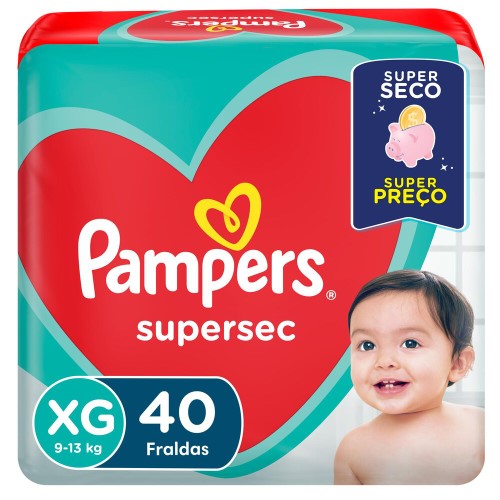 Fraldas Pampers Supersec XG 40 Unidades