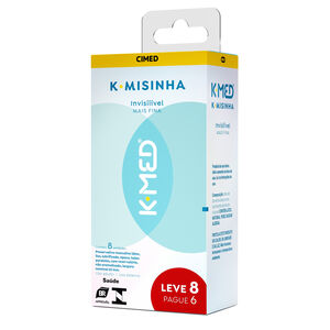 PRESERVATIVO LUBRIFICADO MASCULINO K-MED K-MISINHA INVISÍVEL LEVE 8 PAGUE 6