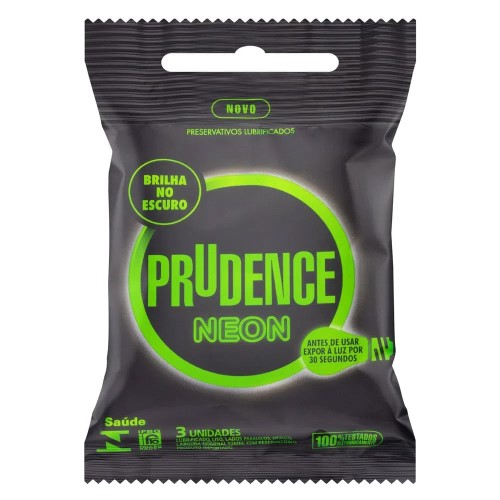 Preservativo Prudence Neon com 3 Unidades