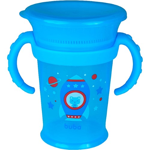 Copo de Treinamento com Alça 360° Azul 210ml (18m+) - Buba