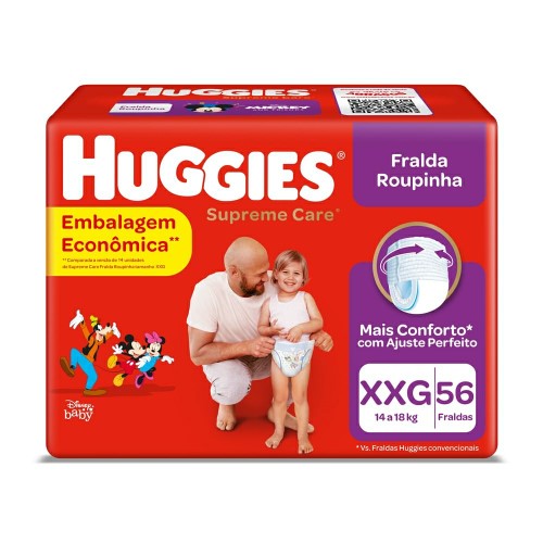 Fralda Roupinha Huggies Supreme Care Xxg 56 Unidades