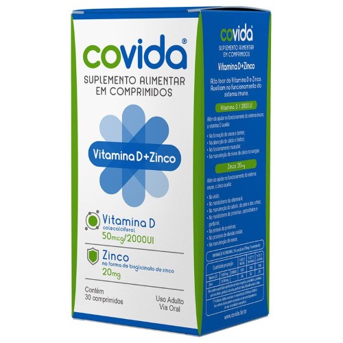 Vitamina D + Zinco Covida C/30 Comprimidos