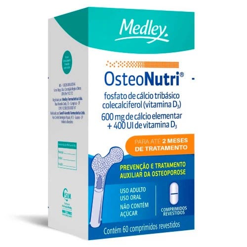 Osteonutri 600 Mg + 400 Ui Medley 60 Comprimidos