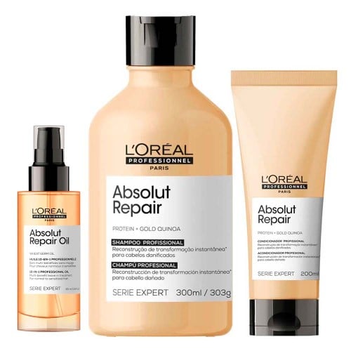 L`oréal Professionnel Absolut Repair Kit Shampoo + Condicionador + Óleo