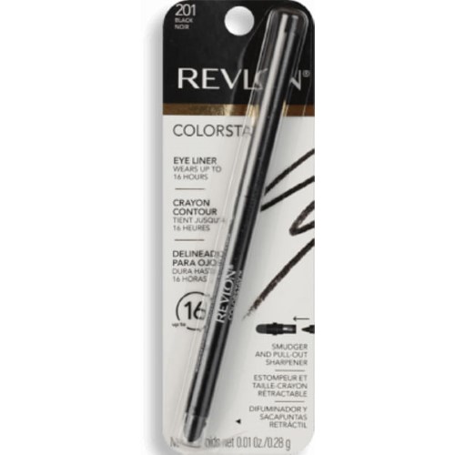 Delineador para Olhos Retrátil Revlon ColorStay Eyeliner Cor 201 Black Noir com 0,28g + Pincel Esfumador