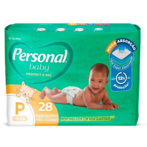 Fralda Descartável Personal Baby Jumbo P 36 Unidades