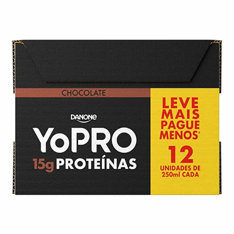 Bebida Láctea Danone Yopro 15g Proteínas Chocolate 12 Unidades De 250ml Cada